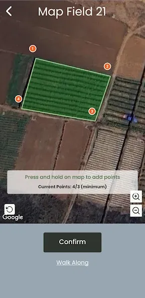 Groundwise field mapping screen