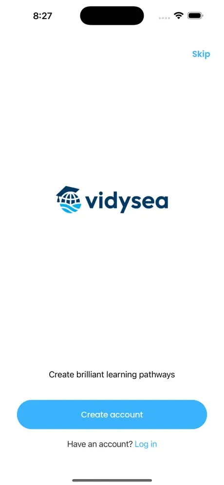 Vidysea splash screen: Create brilliant learning pathways